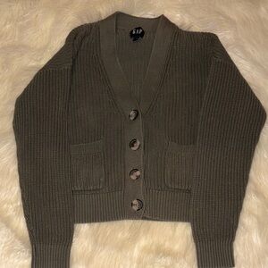GAP Women's Khaki Cardigan Sweater